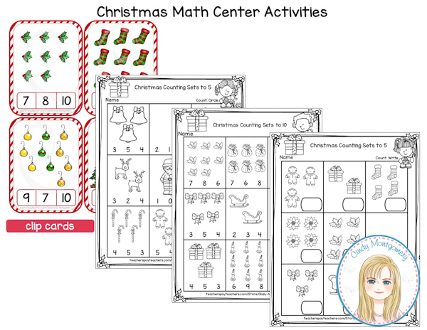 Christmas Math Centers and Worksheets | Every Day Is The Weekend